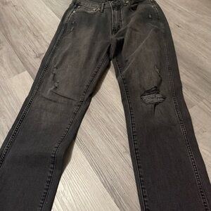 GAP womens Charcoal Distressed Skinny Jeans